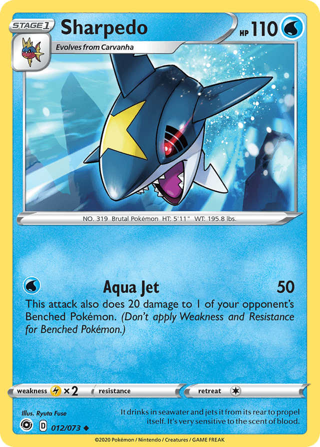 Carta Sharpedo 12/73 do set Champion's Path — Pokémon TCG | Bynx
