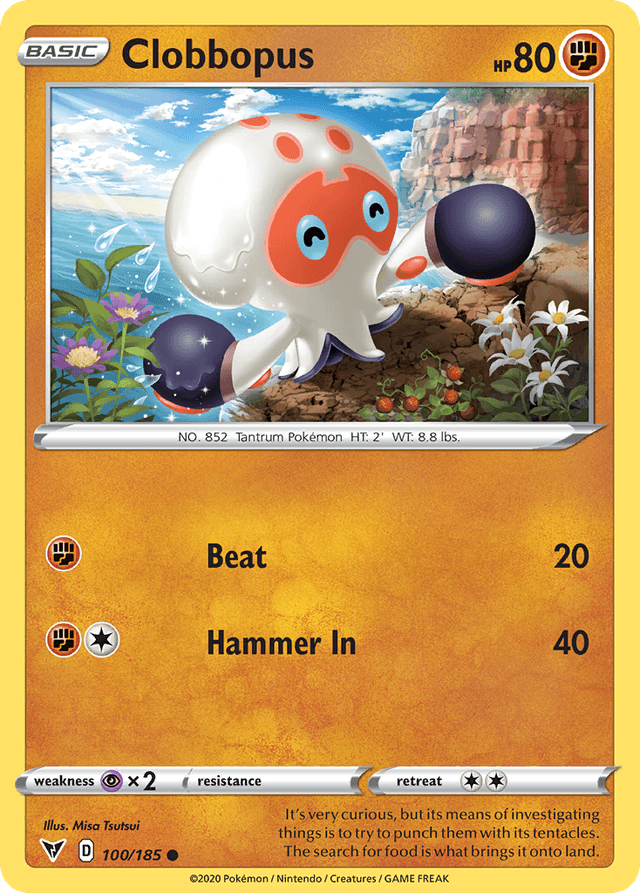 Carta Clobbopus 100/185 do set Vivid Voltage — Pokémon TCG | Bynx