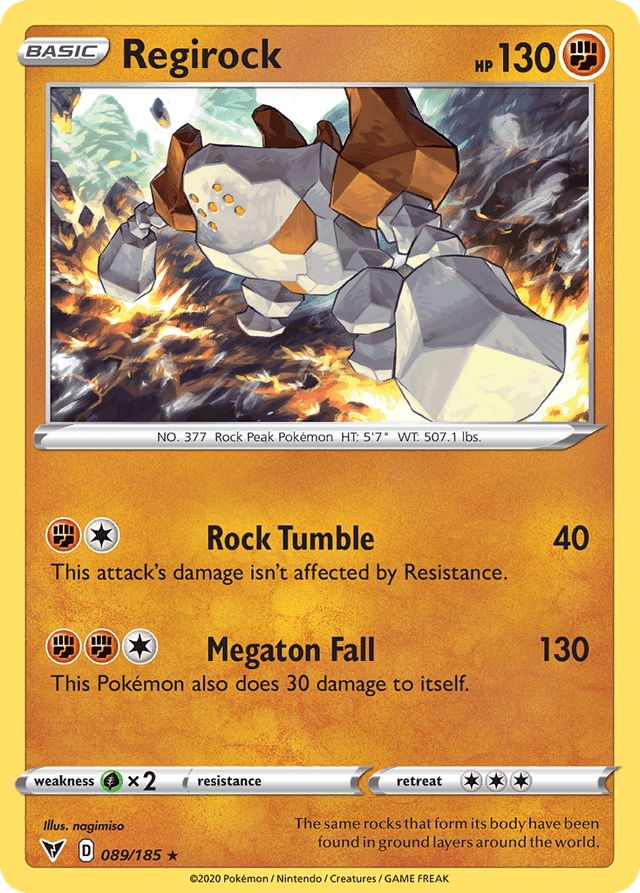 Carta Regirock 89/185 do set Vivid Voltage — Pokémon TCG | Bynx