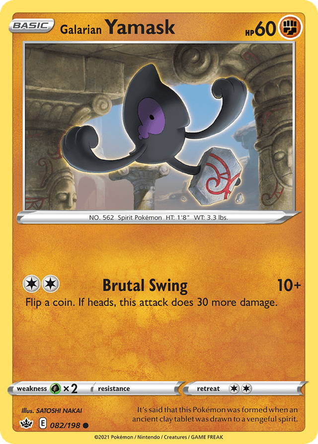 Carta Galarian Yamask 82/198 do set Chilling Reign — Pokémon TCG | Bynx