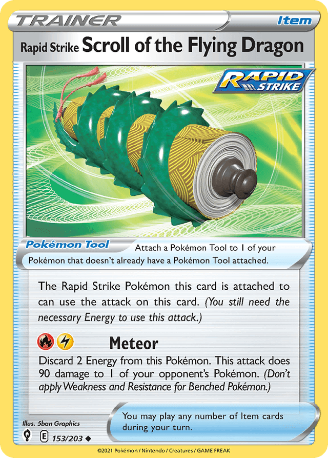 Carta Rapid Strike Scroll of the Flying Dragon 153/203 do set Evolving Skies — Pokémon TCG | Bynx