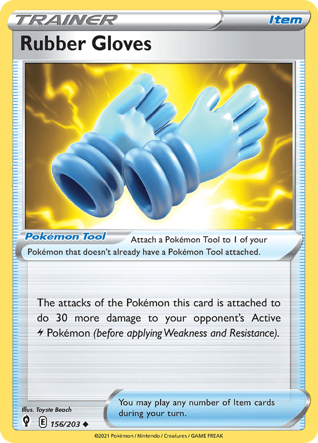 Carta Rubber Gloves 156/203 do set Evolving Skies — Pokémon TCG | Bynx