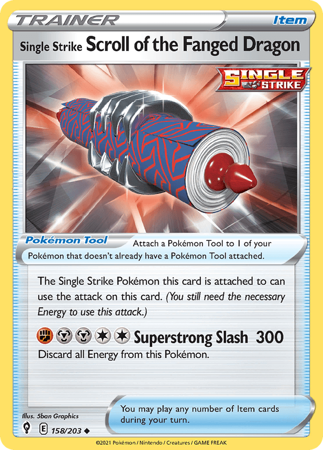 Carta Single Strike Scroll of the Fanged Dragon 158/203 do set Evolving Skies — Pokémon TCG | Bynx