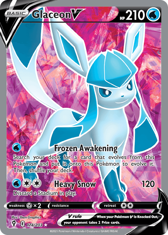 Carta Glaceon V 174/203 do set Evolving Skies — Pokémon TCG | Bynx