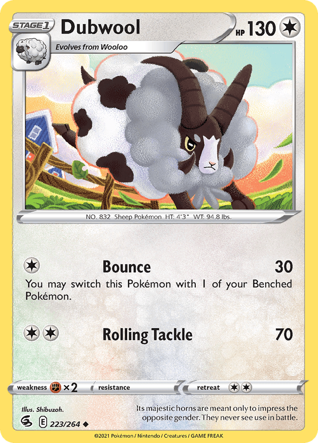 Carta Dubwool 223/264 do set Fusion Strike — Pokémon TCG | Bynx