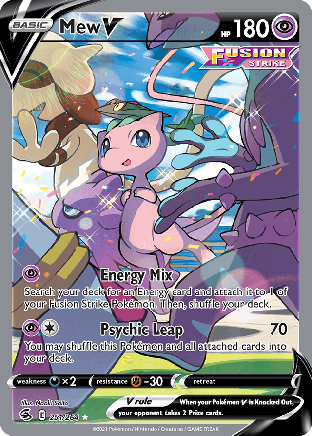 Carta Mew V 251/264 do set Fusion Strike — Pokémon TCG | Bynx