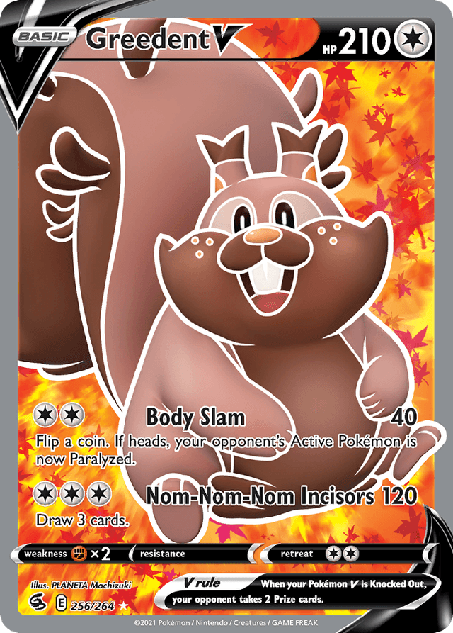 Carta Greedent V 256/264 do set Fusion Strike — Pokémon TCG | Bynx