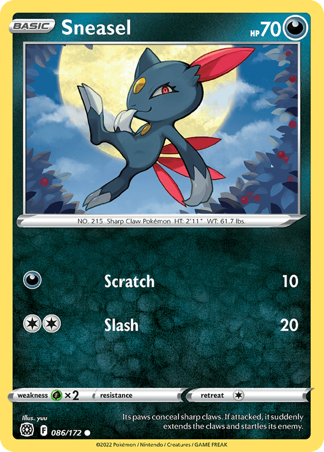 Carta Sneasel 86/172 do set Brilliant Stars — Pokémon TCG | Bynx