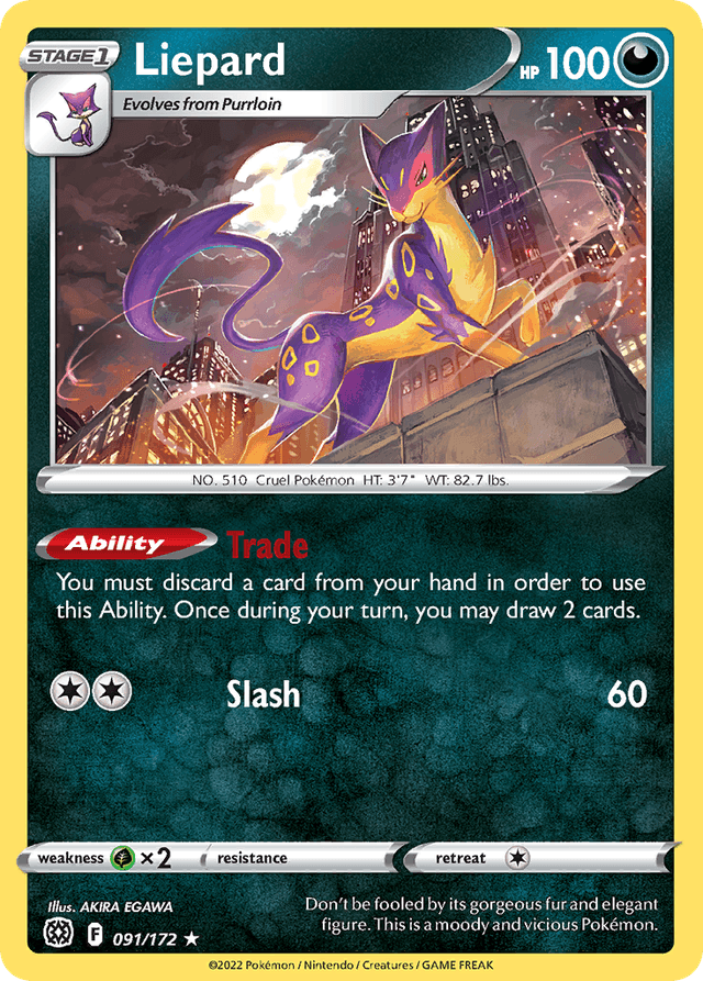Carta Liepard 91/172 do set Brilliant Stars — Pokémon TCG | Bynx