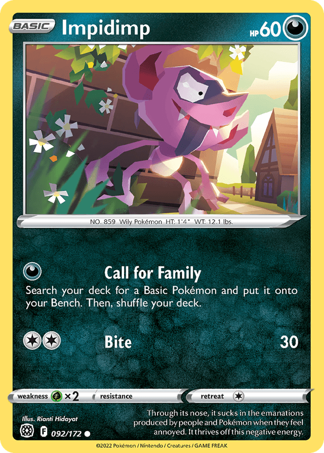 Carta Impidimp 92/172 do set Brilliant Stars — Pokémon TCG | Bynx