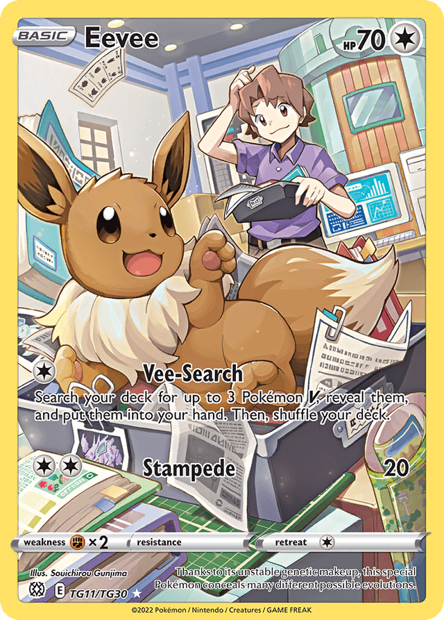 Carta Eevee TG11/30 do set Brilliant Stars Trainer Gallery — Pokémon TCG | Bynx