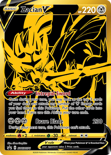 Carta Zacian V SWSH076/307 do set SWSH Black Star Promos — Pokémon TCG | Bynx
