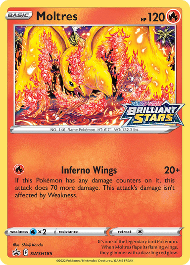 Carta Moltres SWSH185/307 do set SWSH Black Star Promos — Pokémon TCG | Bynx