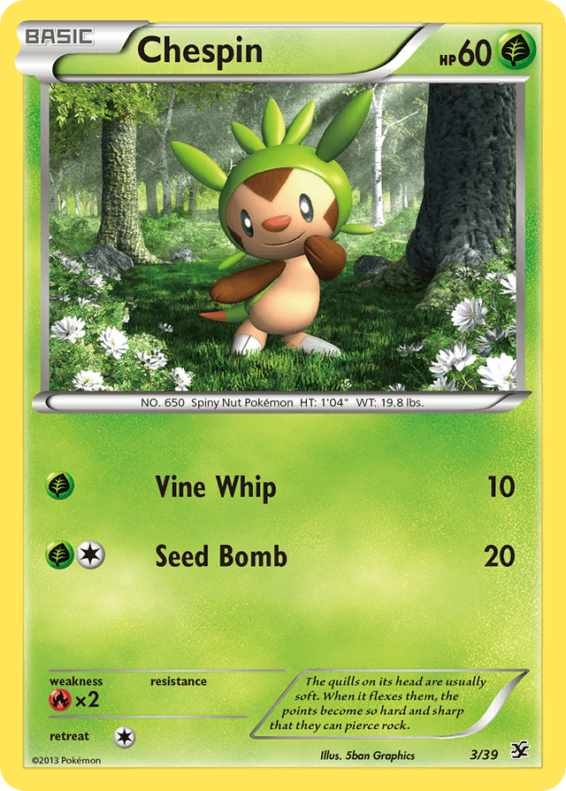 Carta Chespin 3/39 do set Kalos Starter Set — Pokémon TCG | Bynx