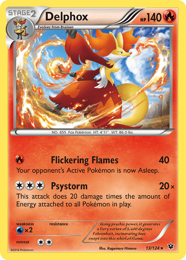 Carta Delphox 13/124 do set Fates Collide — Pokémon TCG | Bynx