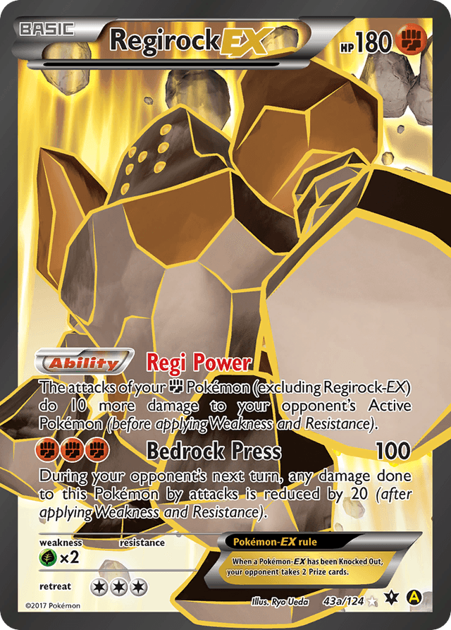 Carta Regirock-EX 43a/124 do set Fates Collide — Pokémon TCG | Bynx