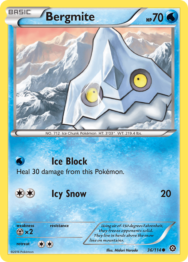 Carta Bergmite 36/114 do set Steam Siege — Pokémon TCG | Bynx