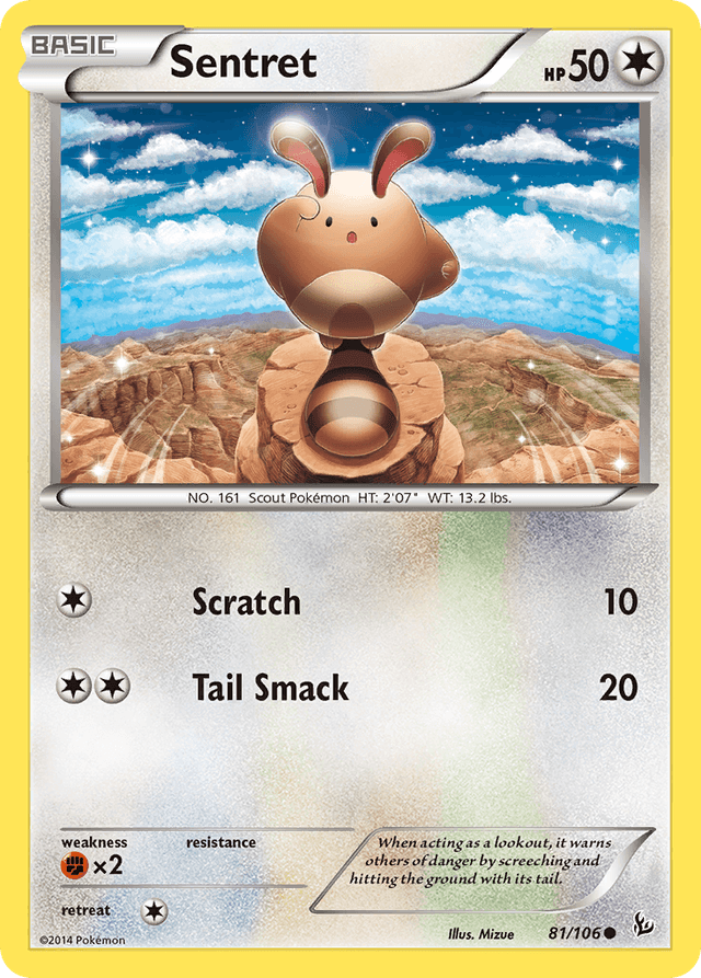 Carta Sentret 81/106 do set Flashfire — Pokémon TCG | Bynx