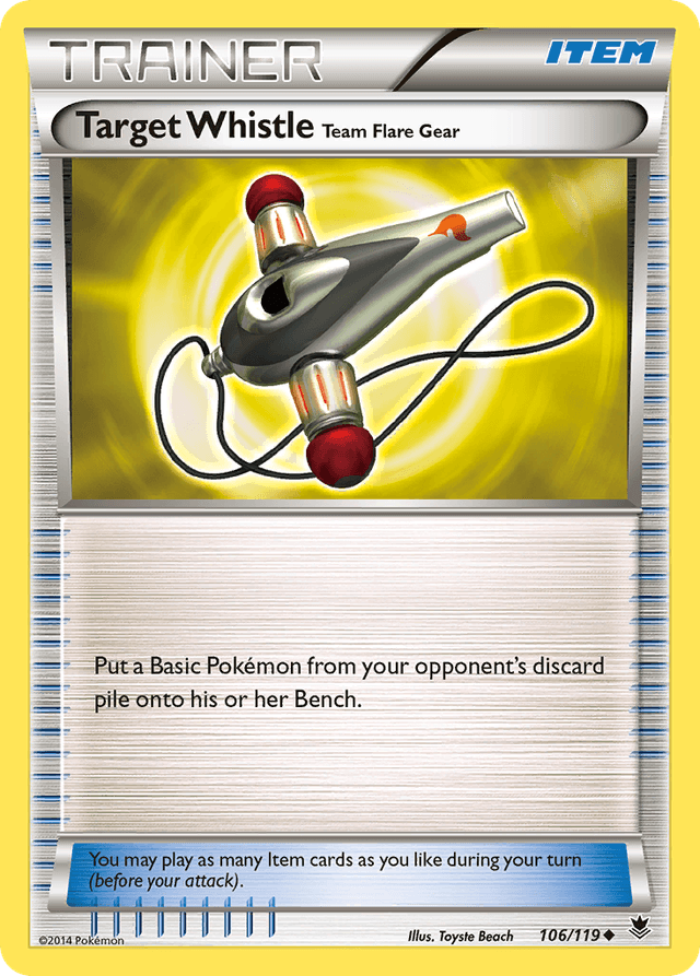 Carta Target Whistle Team Flare Gear 106/119 do set Phantom Forces — Pokémon TCG | Bynx