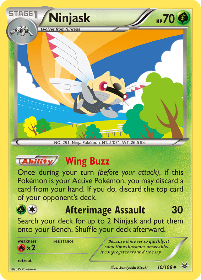 Carta Ninjask 10/108 do set Roaring Skies — Pokémon TCG | Bynx