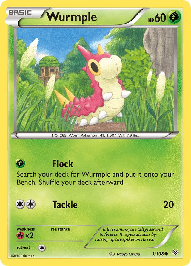 Carta Wurmple 3/108 do set Roaring Skies — Pokémon TCG | Bynx