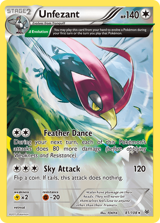Carta Unfezant 81/108 do set Roaring Skies — Pokémon TCG | Bynx
