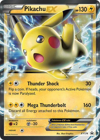 Carta Pikachu-EX XY174/211 do set XY Black Star Promos — Pokémon TCG | Bynx