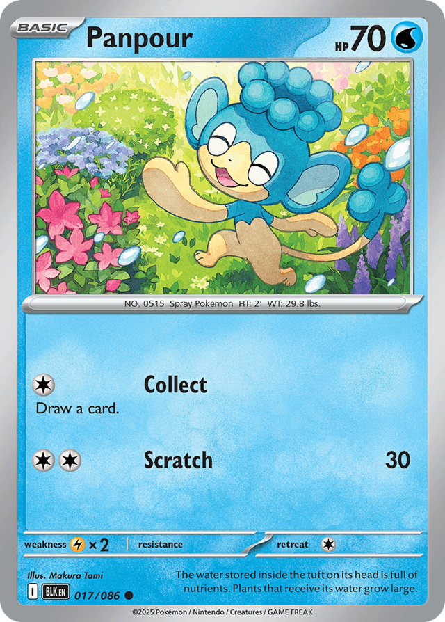 Carta Panpour 17/86 do set Black Bolt — Pokémon TCG | Bynx