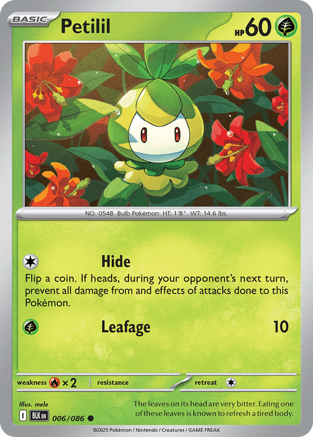 Carta Petilil 6/86 do set Black Bolt — Pokémon TCG | Bynx