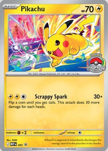 Carta Pikachu (2026 World Championship) #093 do set Mega Evolution Promos — Pokémon TCG | Bynx