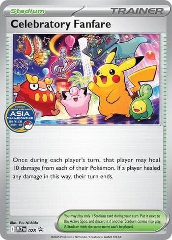 Carta Celebratory Fanfare (Asia Championships 2024-25 Stamped) #028b do set Mega Evolution Promos — Pokémon TCG | Bynx
