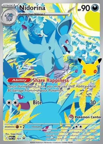 Carta Nidorina (Pokemon Center Exclusive) #101b do set Mega Evolution Promos — Pokémon TCG | Bynx