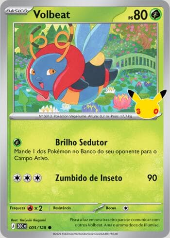 Carta Volbeat 003/128 do set 30th Celebration — Pokémon TCG | Bynx