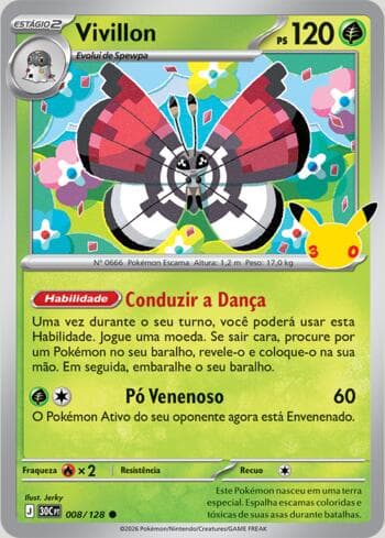 Carta Vivillon 008/128 do set 30th Celebration — Pokémon TCG | Bynx