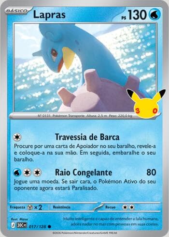 Carta Lapras 017/128 do set 30th Celebration — Pokémon TCG | Bynx