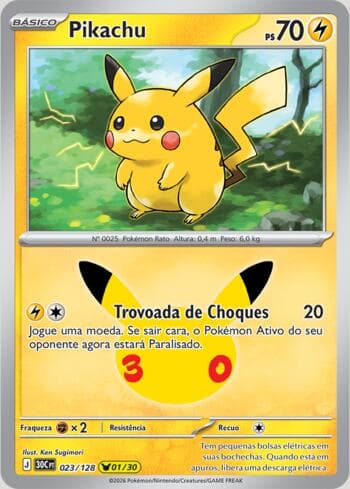 Carta Pikachu 023/128 do set 30th Celebration — Pokémon TCG | Bynx