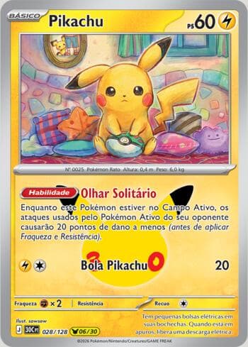 Carta Pikachu 028/128 do set 30th Celebration — Pokémon TCG | Bynx