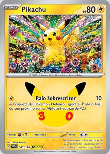 Carta Pikachu 040/128 do set 30th Celebration — Pokémon TCG | Bynx