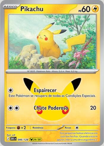 Carta Pikachu 046/128 do set 30th Celebration — Pokémon TCG | Bynx