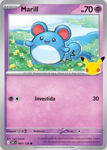 Carta Marill 067/128 do set 30th Celebration — Pokémon TCG | Bynx