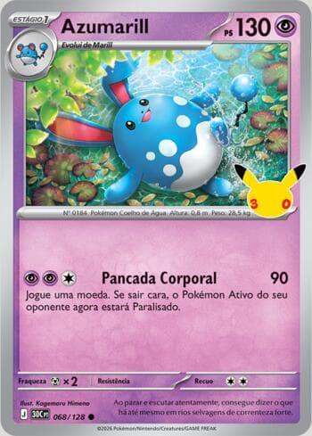 Carta Azumarill 068/128 do set 30th Celebration — Pokémon TCG | Bynx