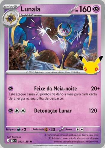 Carta Lunala 080/128 do set 30th Celebration — Pokémon TCG | Bynx