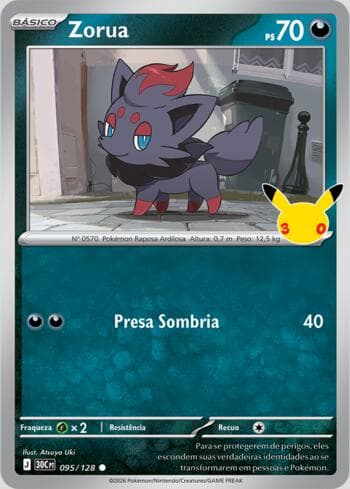 Carta Zorua 095/128 do set 30th Celebration — Pokémon TCG | Bynx