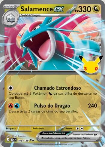 Carta Salamence ex 109/128 do set 30th Celebration — Pokémon TCG | Bynx