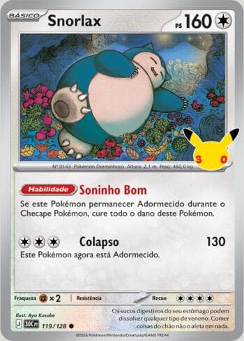 Carta Snorlax 119/128 do set 30th Celebration — Pokémon TCG | Bynx