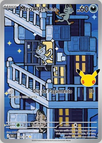 Carta Alolan Meowth 139/128 do set 30th Celebration — Pokémon TCG | Bynx