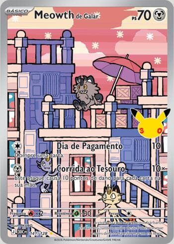 Carta Galarian Meowth 141/128 do set 30th Celebration — Pokémon TCG | Bynx