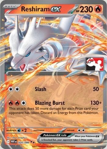 Reshiram ex 020/80 — Play! Pokemon Prize Pack Series 9