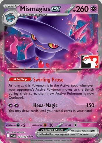 Carta Mismagius ex 036/80 do set Play Pokemon Prize Pack Series 9 — Pokémon TCG | Bynx