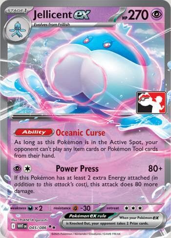 Carta Jellicent ex 045/80 do set Play Pokemon Prize Pack Series 9 — Pokémon TCG | Bynx